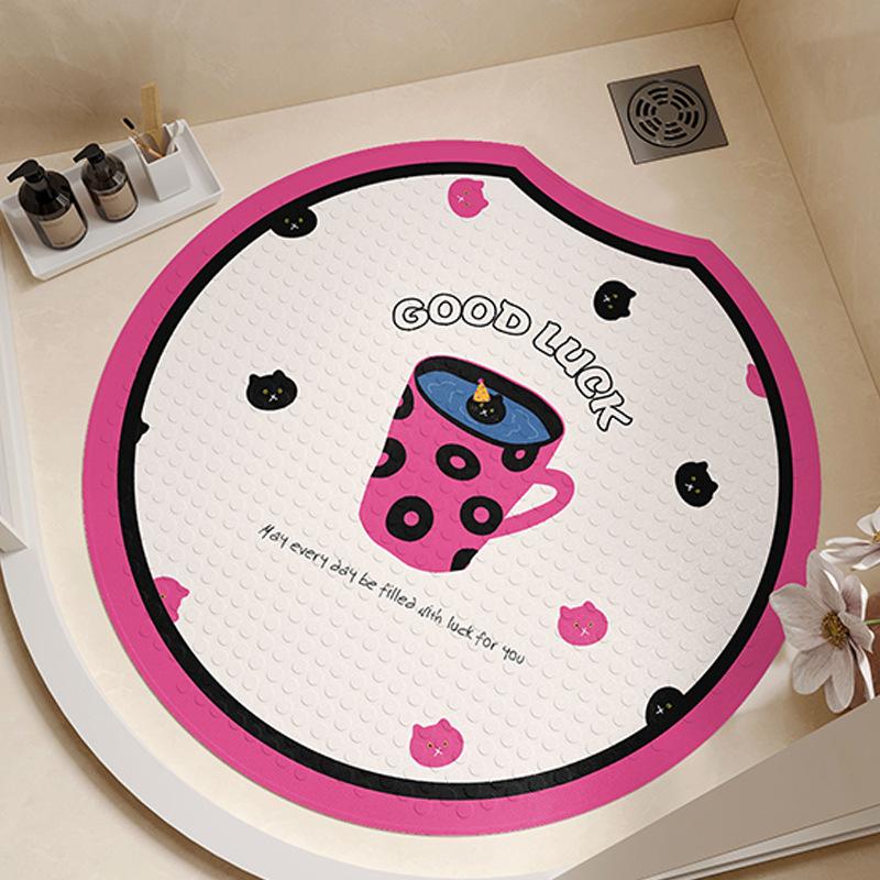 

Коврик для ванной комнаты, круглый противоскользящий коврик для ванной, детский противоударный коврик для душа, коврик для ног с массажной присоской round notch 55 * 55cm