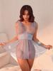Transparent Underwear Women Sexy Lingerie Hot Chiffon Open Anal Dress Pajamas Uniform Nightdress Outfit See Through Costumes