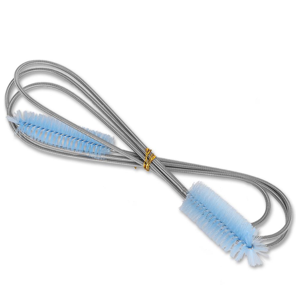 Fish Aquarium Filter Glass Water Pipe Spring Stainless Steel Cleaning Brush Hairbrush