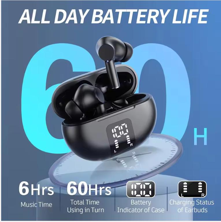 XIAOMI Wireless Earphone Bluetooth 5.3 Headphone 60H Playback LED Power Display Ear Buds Mic Noise Cancellation Stereo Sound Earphones