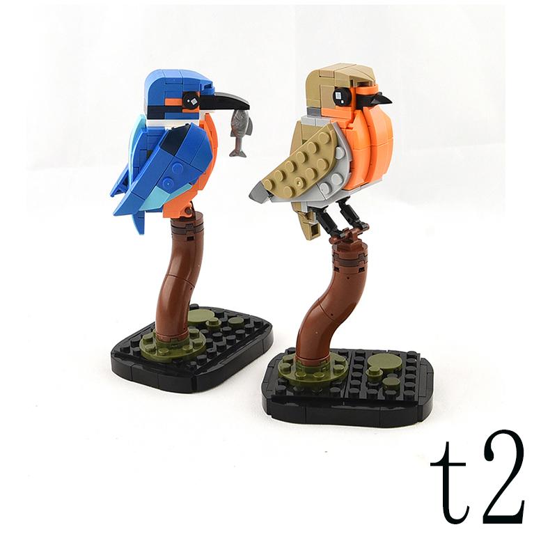 Spot Small Particle Assembly Building Blocks MOC-174485 125pcs Creative Animal Bird Robin Educational Toy Building Model Gift Se