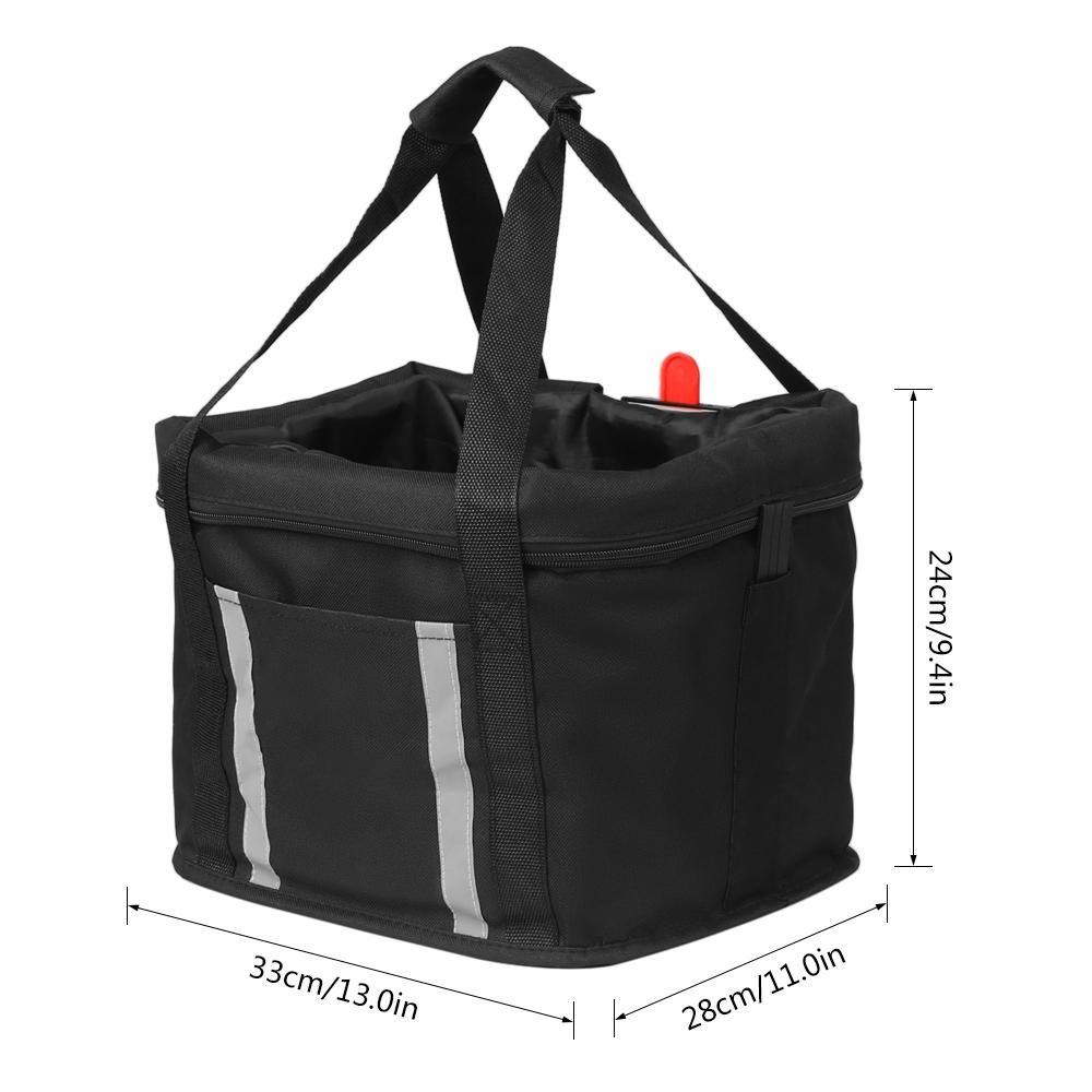 Skládací košík na kolo s reflexními proužky Odnímatelný přední košík na řídítka Přepravka na kočku Psa