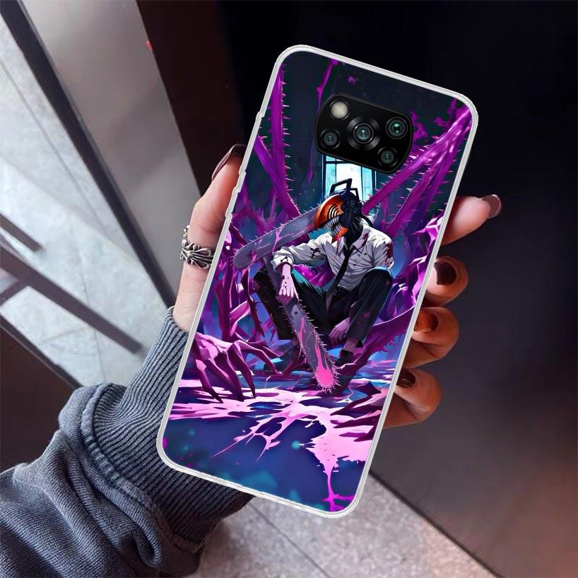 C-Chainsaw Mans Denji Phone Case For Xiaomi Poco X7 X6 X5 Pro F7 Ultra Redmi 15C 15 13 13C 12 12C 10 10A 10C 9 9A 9C 9T Shell Po