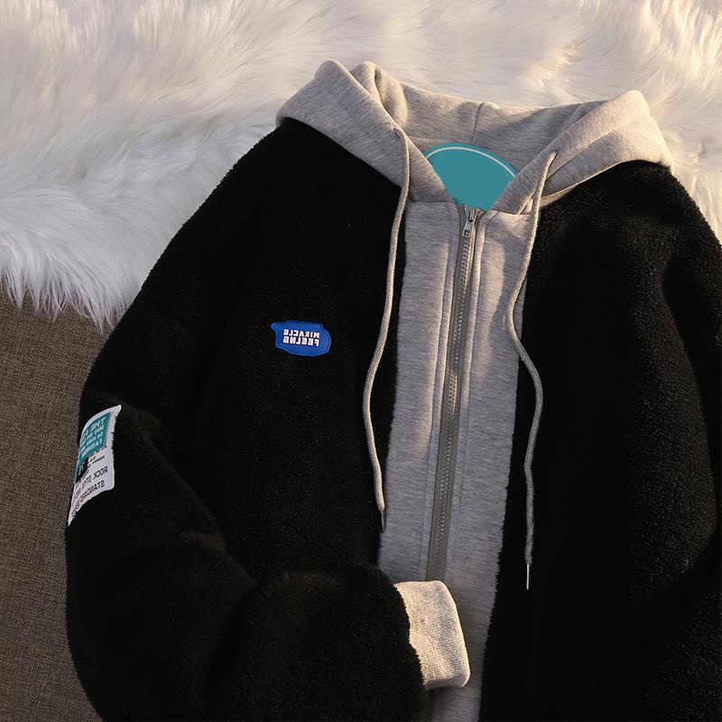 Women's Autumn and Winter New American Retro Loose Imitation Lamb Velvet Pullover Sweatshirt for Women