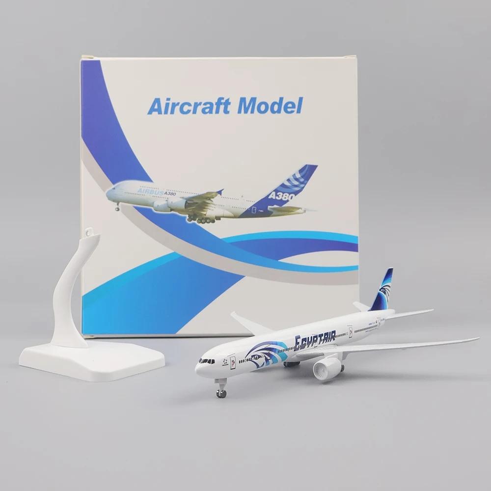 Toy Planes 20cm Air Egypt B777 Airways Airlines Metal Scale Aircraft Collectible Aircraft Boeing 777 Airplane Kids Toys Souvenir