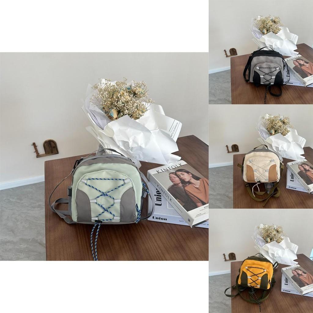 Trendy Korean Style Kids Backpack Fashionable Color Block Canvas Backpack For Boys Girls