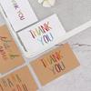 30PCS Gift Wedding Party For Small Business White/Kraft Paper Label Thank You Cards Greeting Card Rainbow Color Letters