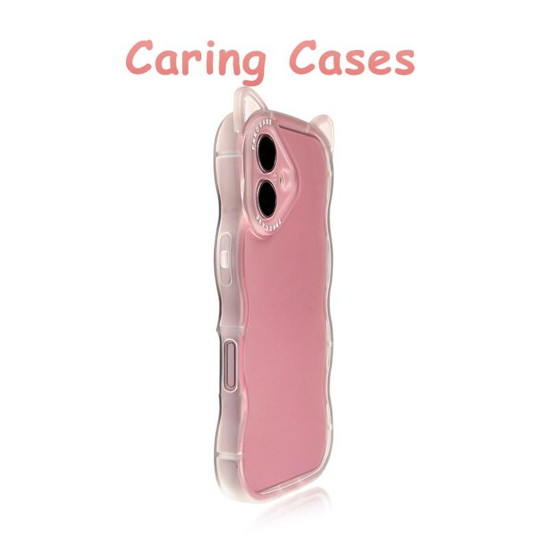 

For iPhone 17 Pro Max Case Clear Sky Blue Cat Ear Airbag Shockproof Matte Protective Design with iPhone 16 15 14 13 12 11 iPhone 16 Pro