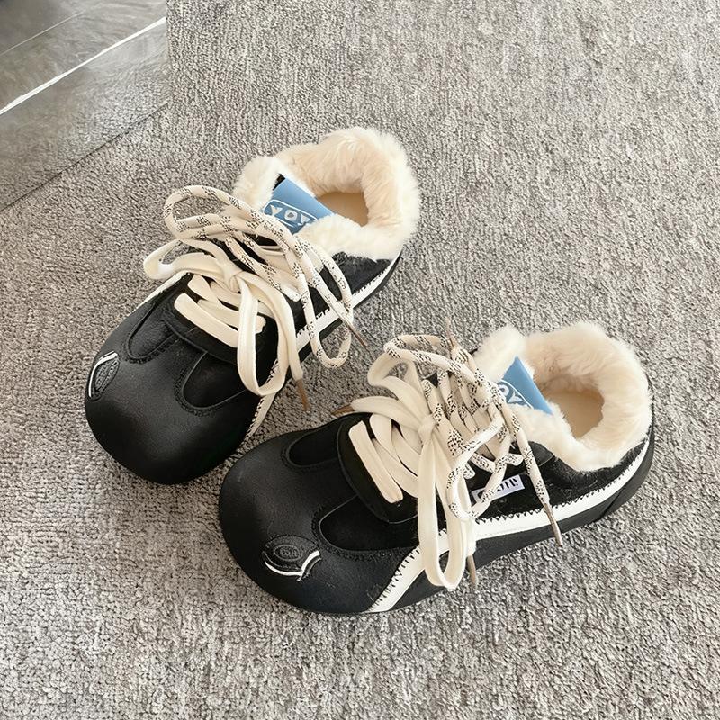 

Женские зимние легкие теплые плюшевые ботинки на толстой подошве, нескользящие, износостойкие, повседневные спортивные хлопковые ботинки, обувь для сноуборда 40 чёрный