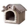 Detachable Cat Cave Bed - Winter Warm Pet House for Cats & Small Dogs, Soft Polyester Cave Nest with Removable Washable Cover