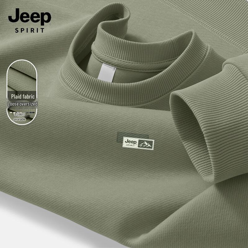 JEEP SPIRIT Men s Loose Fit Round Neck Hoodie L