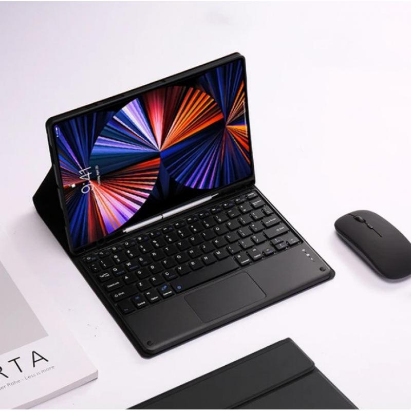 Für Mi Pad 7 6 5 6s Pro Tastaturhülle Redmi Pad SE 11 Pro 12.1 11.2 12.4 Zoll Leder Flip Cover Touchpad mit Maus