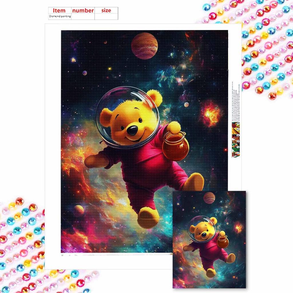 5D Diy Diamond Painting Astronaut Winnie In Space Full Drill Rhinestones Mosaic Embroidery Handmade Products Home Decor Gift