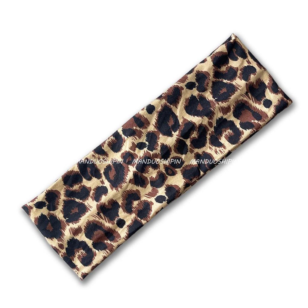 Retro Leopard Print Elastic Headband: Fashionable Sweat-Absorbing Accessory for Women