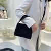 Casual solid color handbag New corduroy large-capacity pillow bag Strip fleece design single shoulder oblique span bag