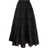Women's Summer Ruffled Tencel Chiffon A-Line Tiered Skirt Mid-Length High Waist Slimming Skirt
