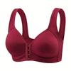 Drahtloser Push-Up Sport-BH mit Frontverschluss für Damen