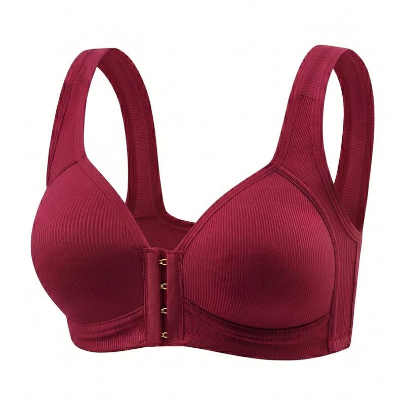 Drahtloser Push-Up Sport-BH mit Frontverschluss für Damen