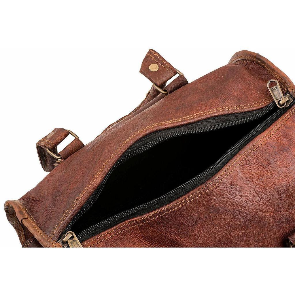 Kozí kůže Hnědá Gym Duffle Cestovní zavazadlo Originální pánské tašky tašky Vintage