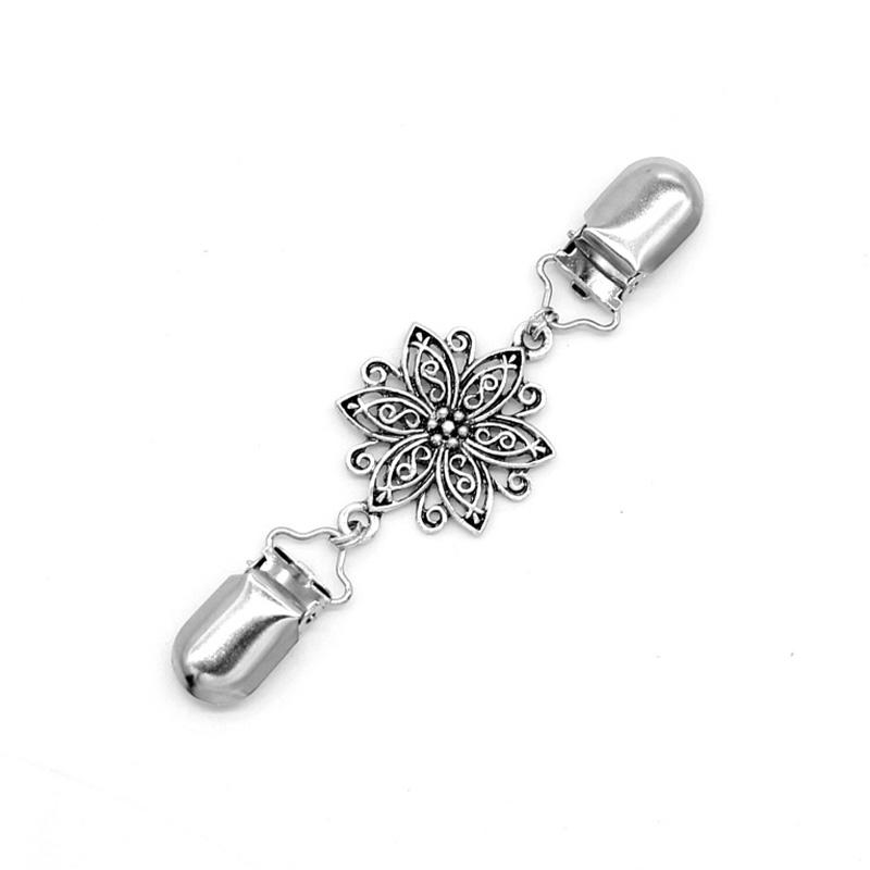 Rhinestone Flower Shape Cardigan Clip Vintage Scarf Buckle Vest Clip Fasteners for Clothes Haberdashery Sewing Clothing Clip