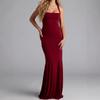 Womens Navy Blue Halter Neck Mermaid Maxi Dress Sleeveless Bodycon Evening Party Gown