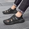 Fashion Summer Men Sandals 2025 Leisure Beach Men Shoes High Quality Leather Sandals The Men's Comfy Breathable Sandals Big Size 38-46