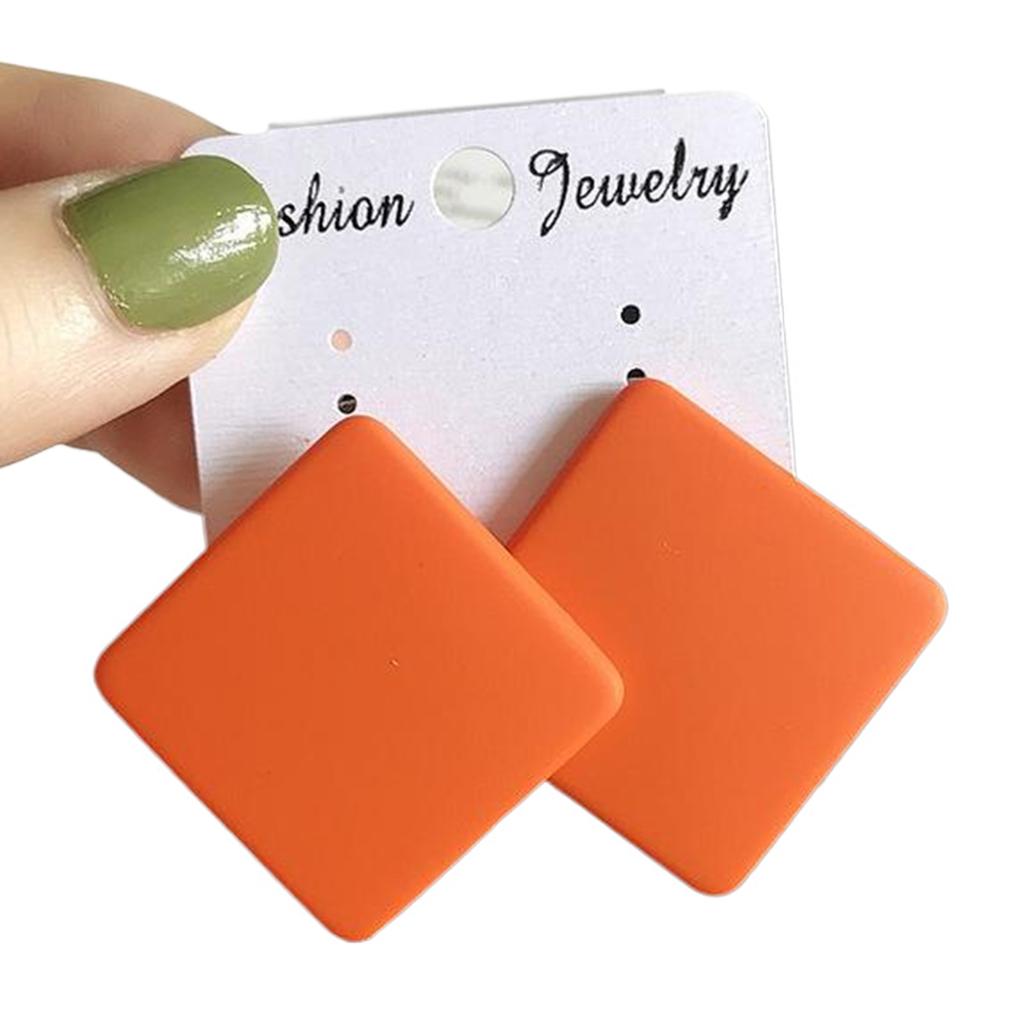 Statement Earrings for Women Unique Geometric Ear Studs Handmade Candy Color Acrylic Jewelry for Fashion Enthusiasts