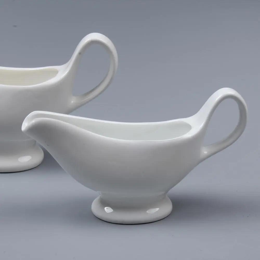 1 Pcs 3 5 8 Oz Silver Gravy Boats Beefsteak Gravy Sauce Boat Container Plate Tableware-in Gravy Boats for Home