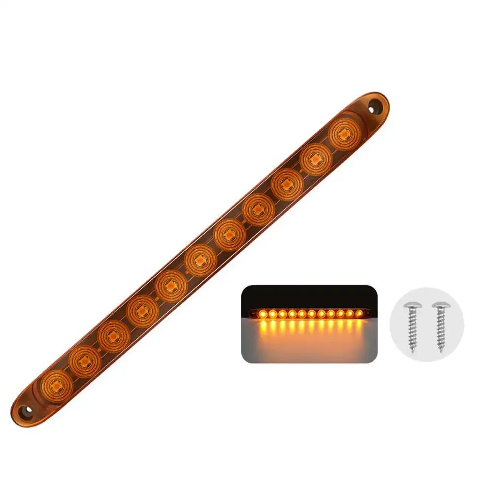 

16-дюймовый 11-светодиодный задний фонарь для прицепа с тормозом, стояночным огнем, высокой/низкой яркостью, 12 В, янтарно-красный, водонепроницаемый жёлтый