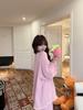 Women's Cotton Pajama Set - Solid Color, Long Sleeve, Long Pants, Casual Relaxed Fit for Spring/Summer.