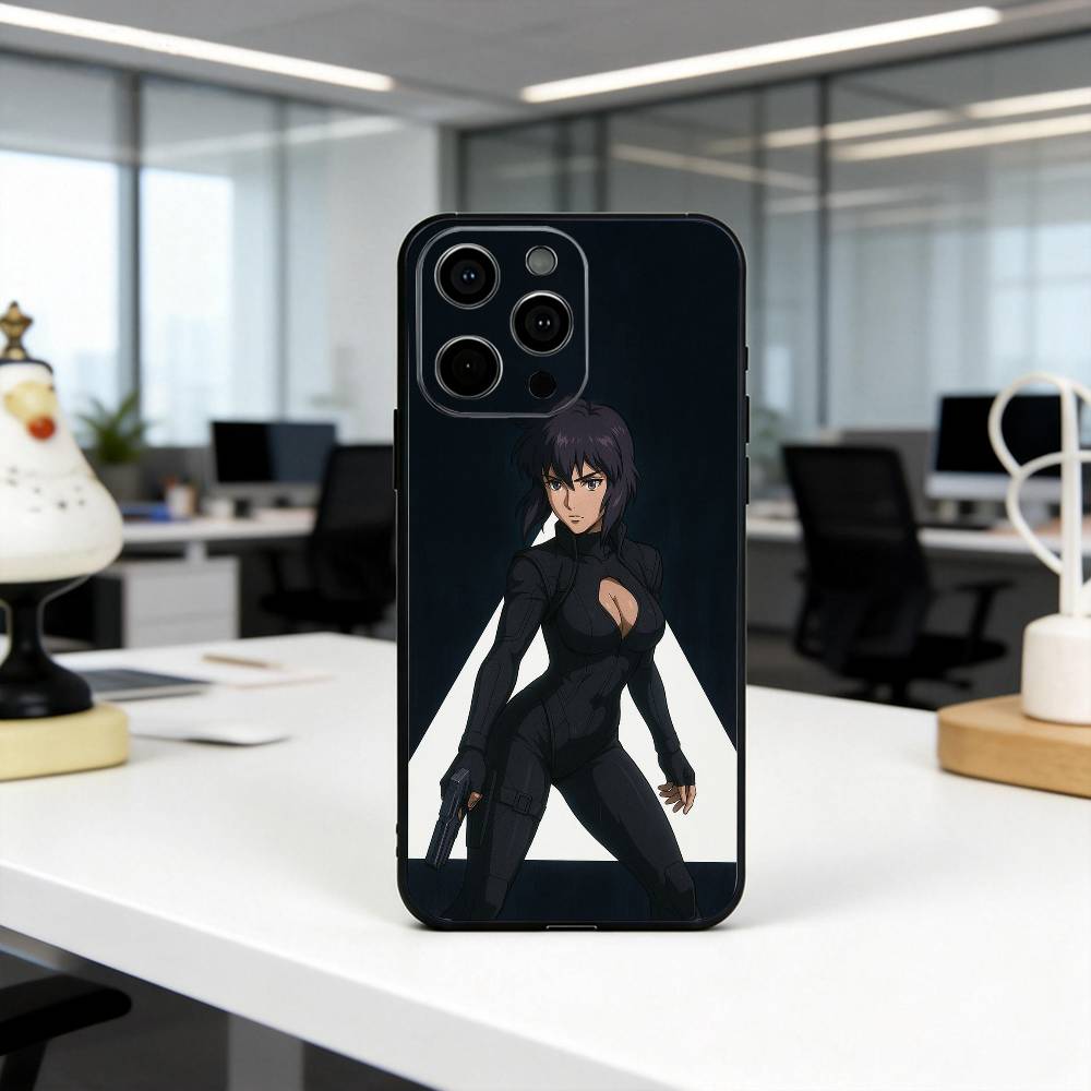 G-Ghost M-Motoko K-Kusanagi S-Shell Phone Case For iPhone 17, 16,15,14,13,12,11 Plus,Pro Max, Others Soft Black Cover
