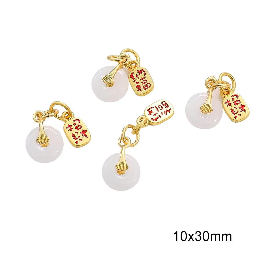 Copper Sand Inlaid Imitation Turquoise Pendant Charm Accessories For DIY Jewelry Making Bracelet Earring Necklace