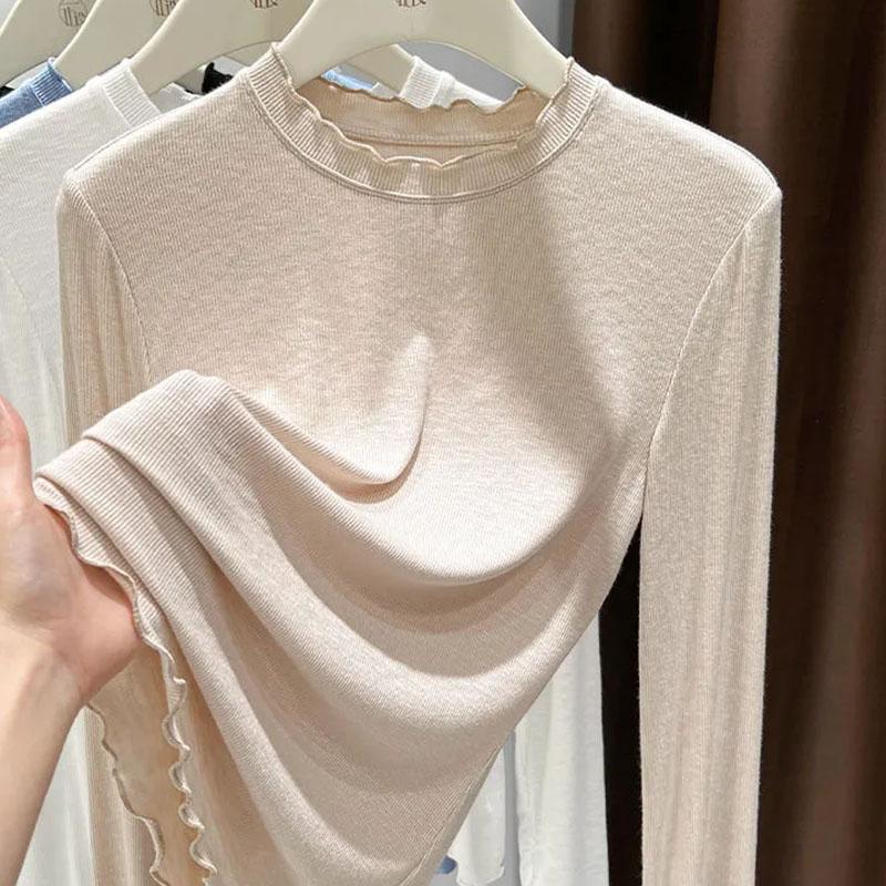 

Пуловер для женщин Хлопок Оверсайз Флис Утепленный Свободный Круглый вырез Повседневный Топ с длинным рукавом XXXL абрикосовый