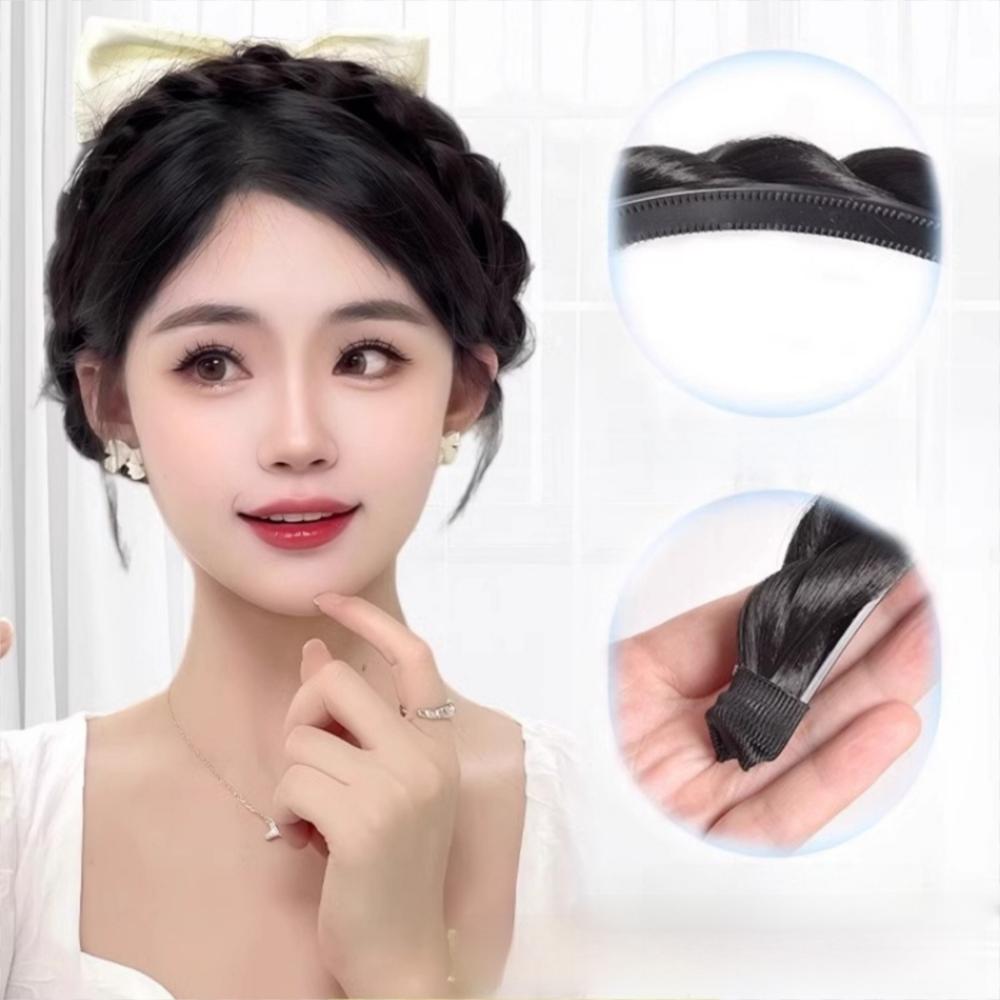 Perucă împletită naturală cu bandă de susținere anti-alunecare, benzi de păr răsucite, versatile, răsuciri, perucă Fishbone pentru femei