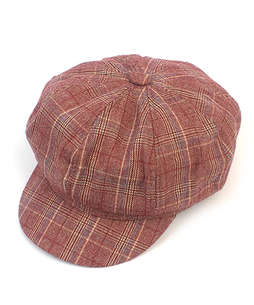 Yunibeosyeolkemiseuteuli Cotton Glencheck Beige Newsboy Cap