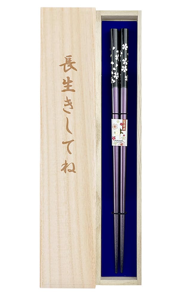 

Chopsticks Silver Dance Cherry Blossom Dishwasher Comes with a paulownia wood box and gift Perfect for Respect for the Aged 70th 77th 90th A great