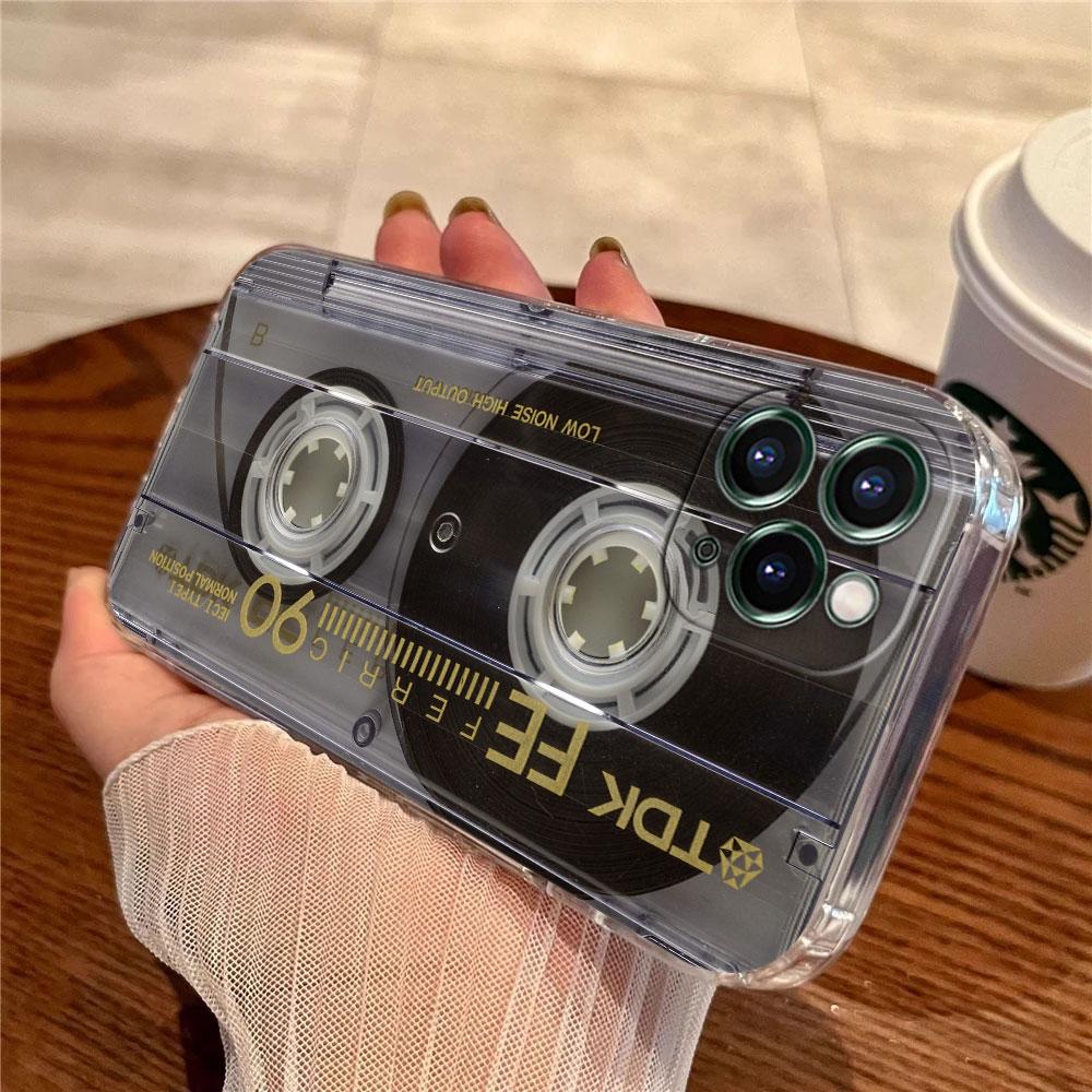 Cassette Music Tapes Circuit Board Camera Case For Apple iPhone 17 16 15 14 13 12 11 Pro Max 16 Plus 16E 17Air 17Pro Phone Cover