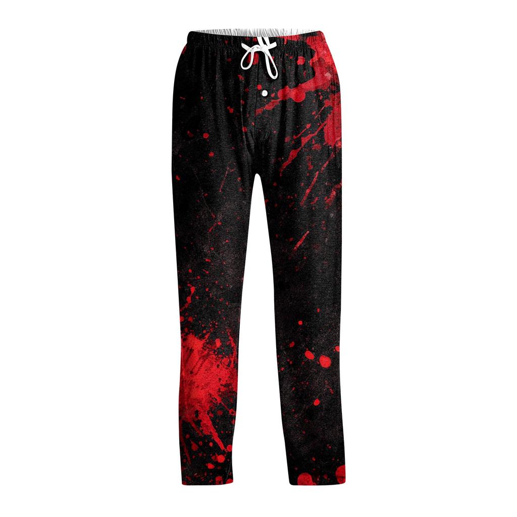 Herren Halloween Print Kordelzughose Lässige Pyjamahose