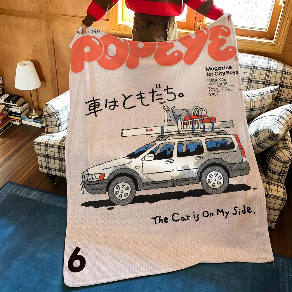 Cartoon P-popeye Throw Flannel Cozy Print Blanket, Portable, Durable Machine Washable Cute Cool