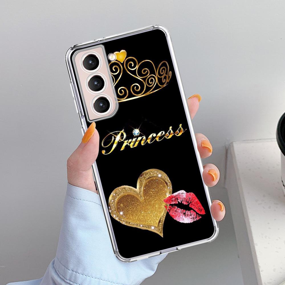 Cute Mom Queen Princess Case For Samsung Galaxy S22 S20 FE S21 Plus S10 S9 Note 20 9 10 Lite Transparent Soft Phone Cover