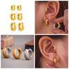 Qiong Yao 18K Gold Plated Stainless Steel Hoop Earrings - Simple, Fashionable Women's Jewelry