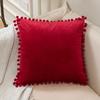 Solid Color Fur Ball Pillow Cover, Velvet Cushion Cover, Sofa Bed Pillow Cover, Nordic Home Chair
