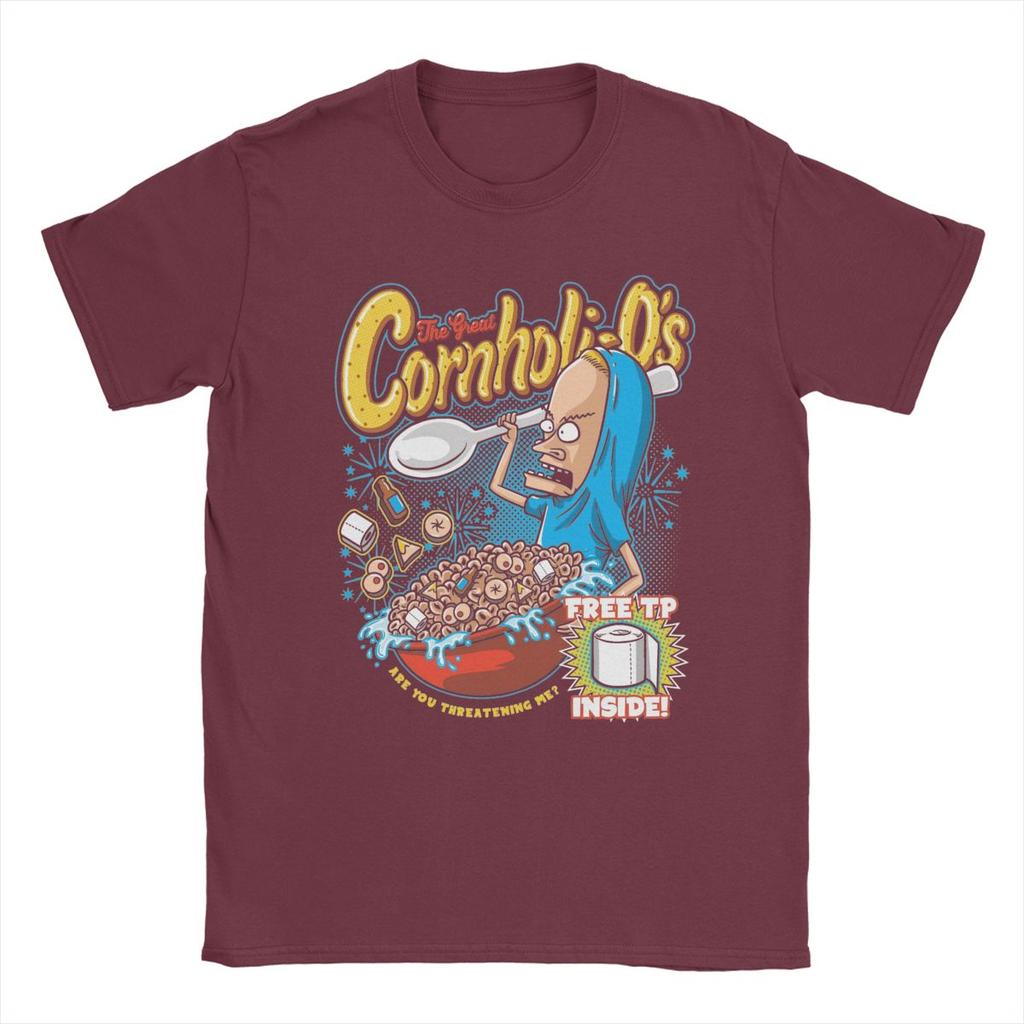 Cornholi-Os Beavis And Butthead T-Shirt for Men Vintage Cotton Tee Shirt O Neck Short Sleeve T Shirt Gift Idea Clothing