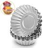 6/10Pcs Reusable Non-stick Egg Tart Mold Aluminum Alloy Flower & Round Shape Cupcake Pudding Jelly Muffin Baking Cup for Kitchen