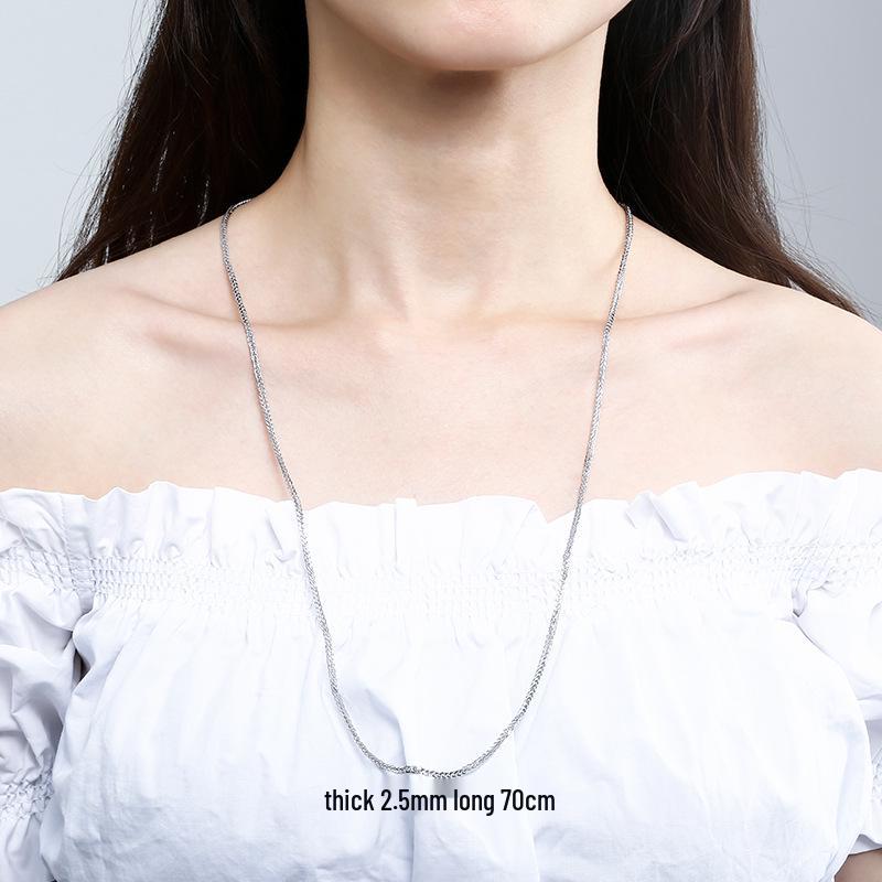 925 Sterling Silver Chopin Necklace Chain for Women & Men - Simple Clavicle Design