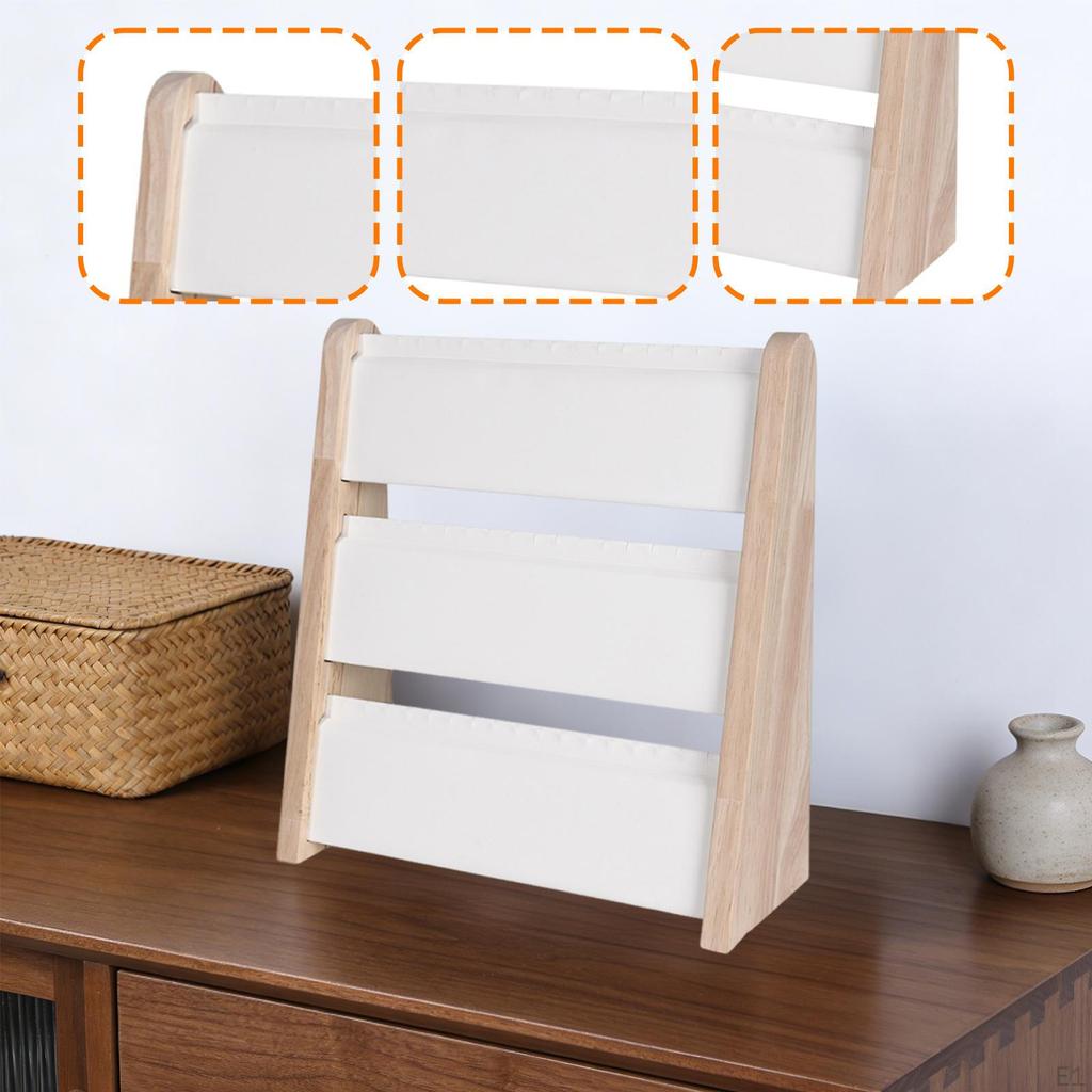 3 Tier Necklace Display Stand Chains Holder Wood Freestanding Jewelry Organizer Rack for