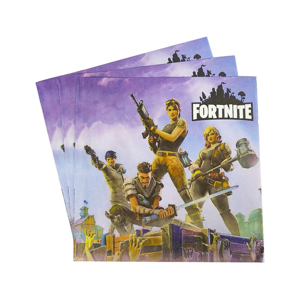 

Gunfight Game Theme Fortnite Birthday Party Toys Tablecloth Paper Cup Plate Flag Set