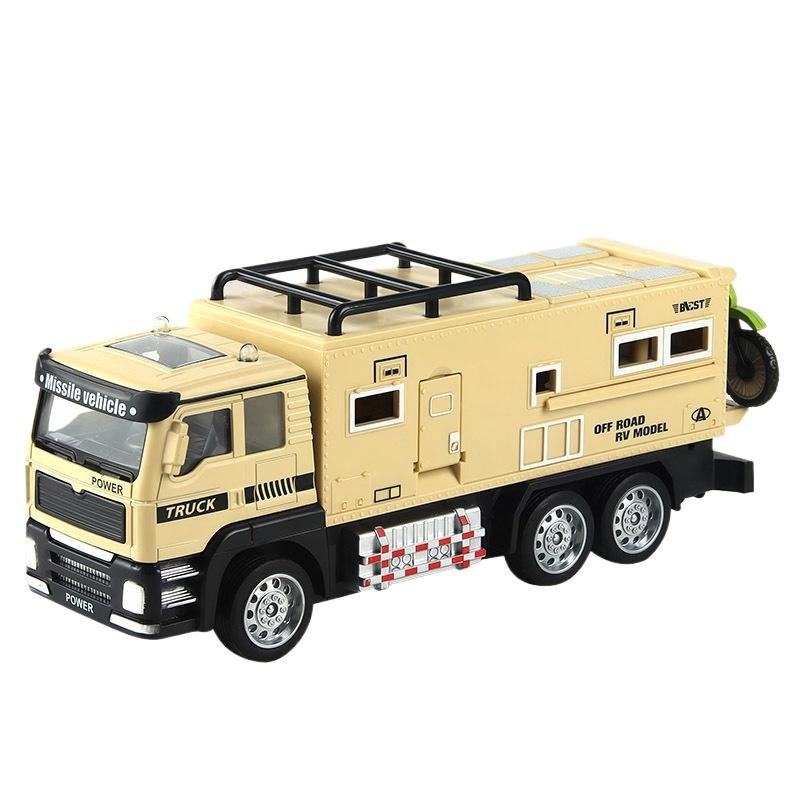 1/24 Maßstab Geländewagen Modell Miniatur Wohnmobil Spielzeug Metall Druckguss Türen Geöffnet Rückziehbar Campingwagen Modelle für Jungen