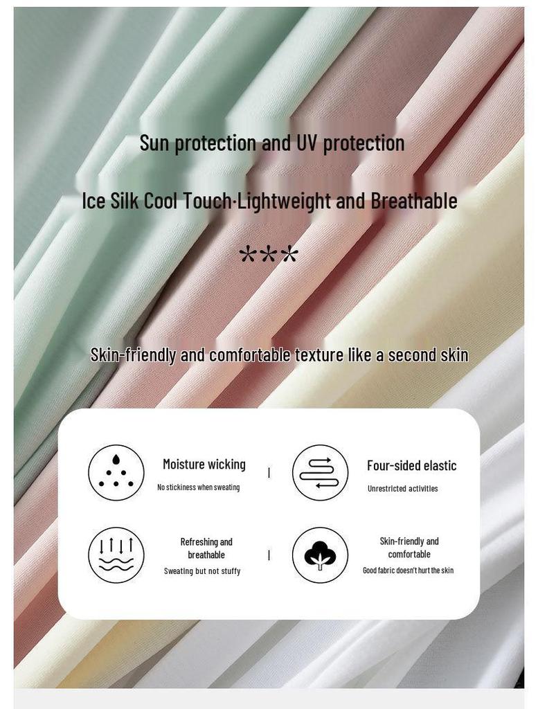 2024 Women's Summer Ice Silk Sportswear Set: Sun-Protection Quick-Dry Shirt & Pants