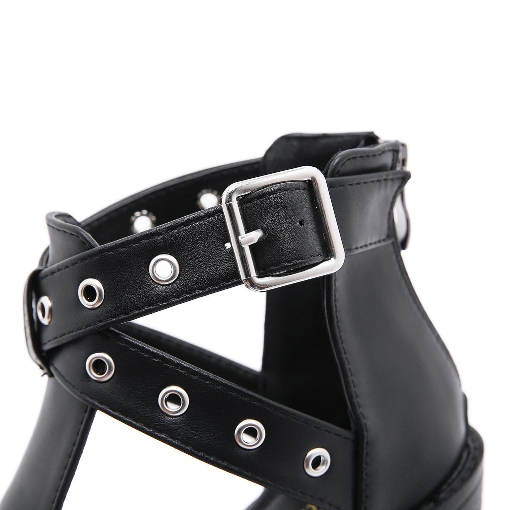 Letní Dámské Boty Sandály na vysokém podpatku Černá Platforma Klín Móda All-Match Trend Sandály na vysokém podpatku Sandály De Mujer